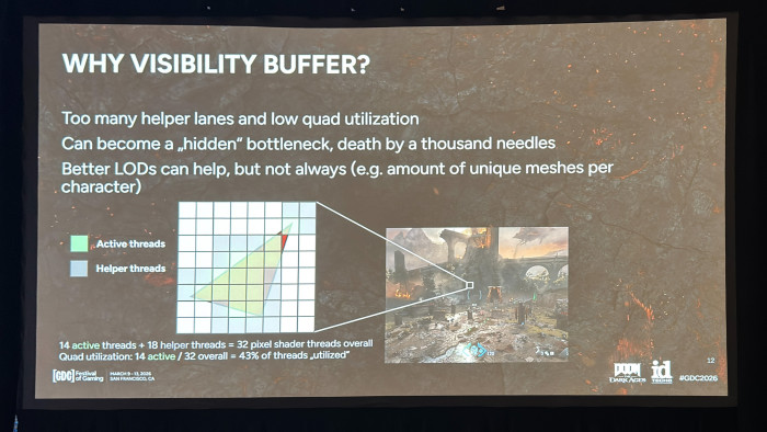 Slide aus dem Vortrag über Doom - The Dark Ages (Bild: id Software / Screenshot: Golem)