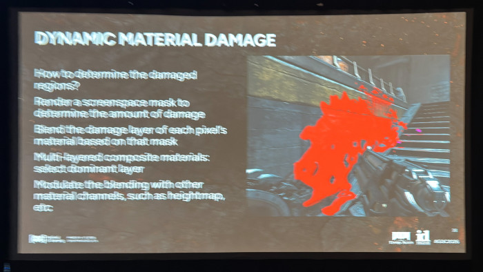 Slide aus dem Vortrag über Doom - The Dark Ages (Bild: id Software / Screenshot: Golem)