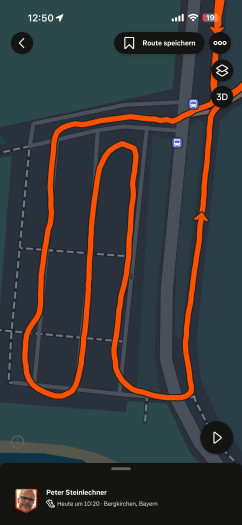 Der gleiche Lauf mit etwas mehr Eckchen auf einer Garmin Enduro 3 (Bild: Huawei / Screenshot: Golem)