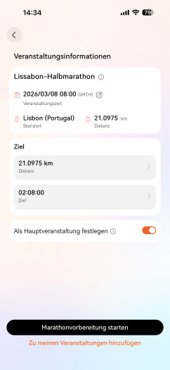 Wenn wir ein Rennen ausgewählt haben, kann es auch schon losgehen. (Bild: Huawei / Screenshot: Golem)