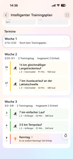 Quasi auf Knopfdruck bastelt mir die App einen Trainingsplan. (Bild: Huawei / Screenshot: Golem)
