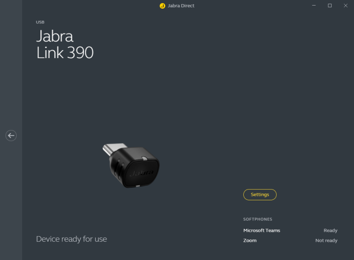 Der Link 390 lässt sich in Jabra Direct anpassen. (Bild: Jabra/Screenshot: Golem)