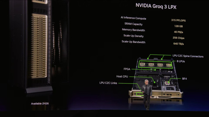 LPU-Blade im Detail und zugehöriges Rack. (Bild: Nvidia)