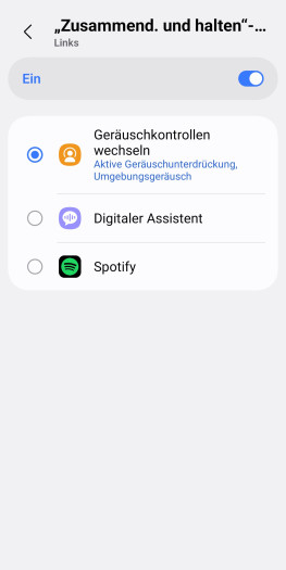 Lediglich die Geste zur ANC-Steuerung kann angepasst werden. (Bild: Samsung/Screenshot: Golem)