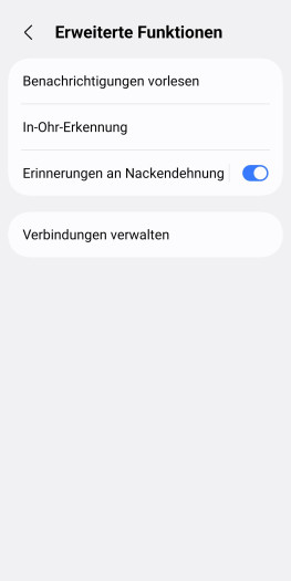 Die Hinweise zur Nackendehnung erscheinen nur auf Android-Geräten. (Bild: Samsung/Screenshot: Golem)