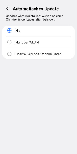 Updates für die Galaxy Buds 4 Pro lassen sich bei Bedarf manuell installieren. (Bild: Samsung/Screenshot: Golem)
