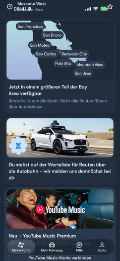 Leider bin ich noch nicht für die Autobahn-Beta freigeschaltet. (Bild: Waymo / Screenshot: Golem)