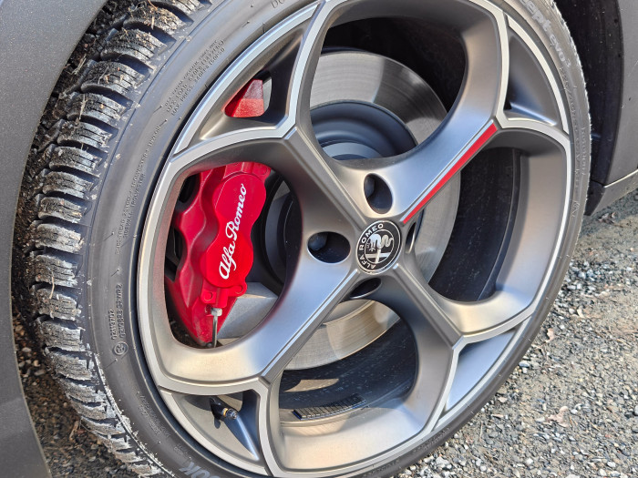 Das Elektroauto hat vorn große Bremsscheiben. (Bild: Martin Wolf/Golem)