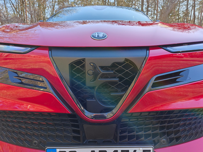 Das große Alfa-Romeo-Logo an der Front (Bild: Martin Wolf/Golem)