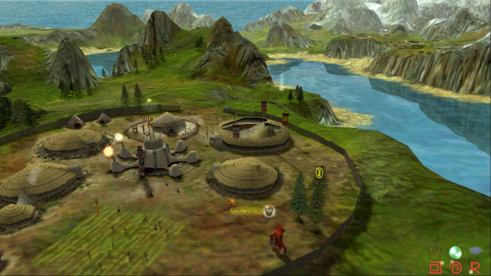 Auch heute noch sehen die 3D-Landschaften von Black & White hübsch aus. Die Karte lässt sich frei drehen und zoomen. (Bild: Lionhead Studios/Screenshot: Medienagentur Plassma/Olaf Bleich)