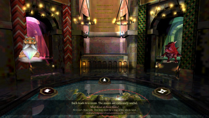 Der Tempel dient als interaktives Pausenmenü, das sich nur umständlich bedienen lässt. (Bild: Lionhead Studios/Screenshot: Medienagentur Plassma/Olaf Bleich)