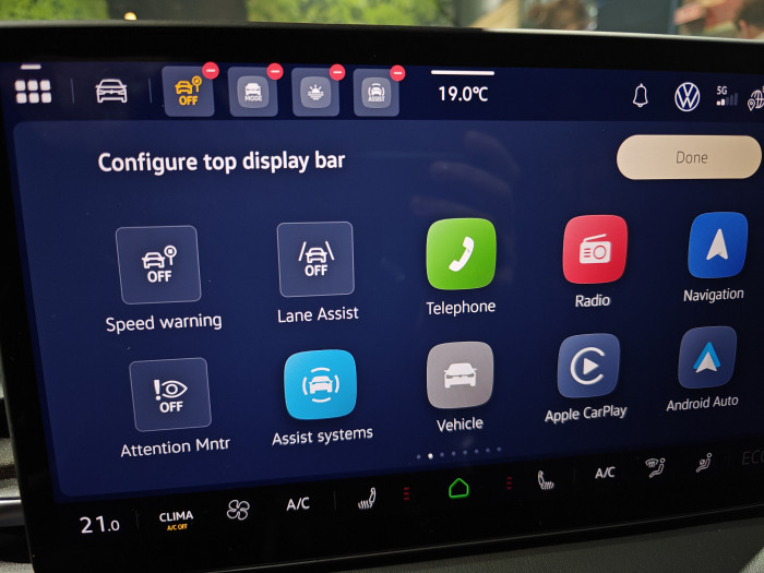 Das neue Infotainmentsystem Innovision ermöglicht vier frei wählbare Funktionen als Favoriten. (Foto: Friedhelm Greis/Golem)  