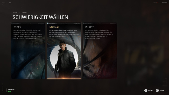 Der Schwierigkeitsgrad kann jederzeit geändert werden. (Bild: IO Interactive / Screenshot: Golem)