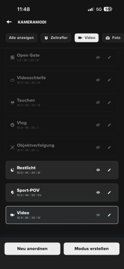 In der App sind alle wichtigen Einstellungen zu finden. (Bild: Gopro / Screenshot: Golem)