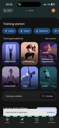 Diese Trainings-Extras gibt es bei Fitbit Air. (Bild: Google / Screenshot: Golem)