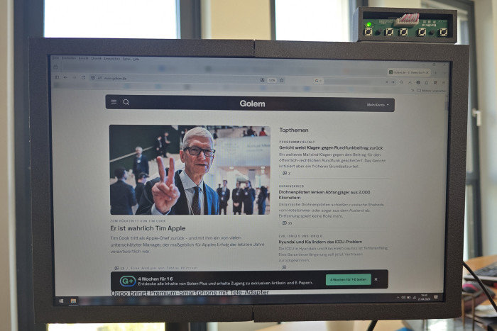 Die Qualität und Größe des Monitors sind für bestimmte Zwecke völlig ausreichend. (Foto: Friedhelm Greis/Golem) 