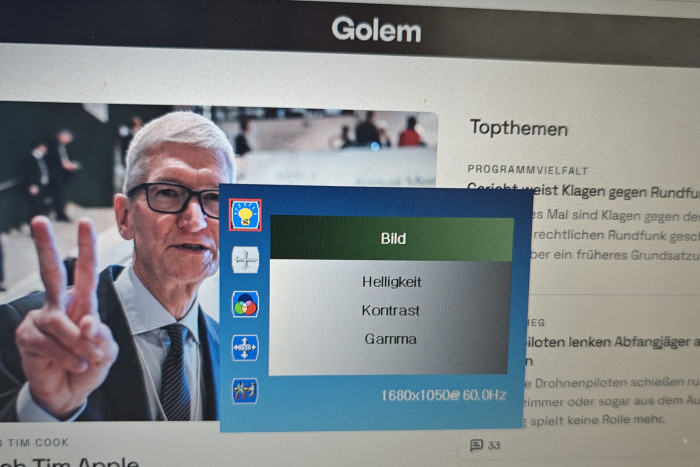 Weitere Menüpunkte betreffen die Bildeinstellungen ...  (Foto: Friedhelm Greis/Golem)