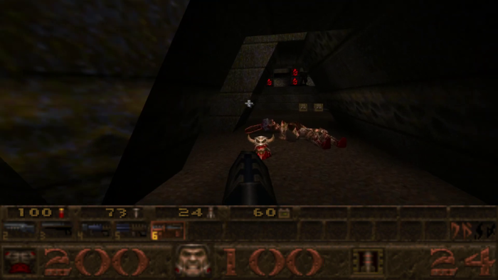 In Deutschland war Quake bis 2011 indiziert. Kein Wunder, denn nach heftigen Attacken zerlegt das Spiel die Polygonmodelle in ihre Einzelteile. (Bild: id Software / Screenshot: Medienagentur plassma / Olaf Bleich)