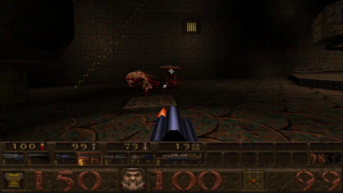 Die Gegner-KI in Quake ist extrem aggressiv und greift stets an. Dadurch steht man als Spieler ständig unter Druck. (Bild: id Software / Screenshot: Medienagentur plassma / Olaf Bleich)