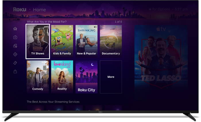 Die neue Oberfläche für Roku-Geräte (Bild: Roku)