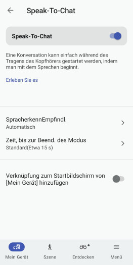 Diese Optionen gibt es bei Speak-to-Chat. (Bild: Sony/Screenshot: Golem)