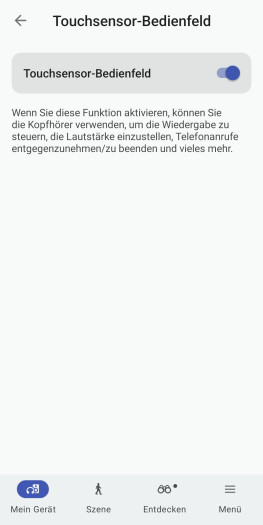 Das Sensorfeld lässt sich nicht anders belegen, sondern nur dauerhaft abschalten. (Bild: Sony/Screenshot: Golem)