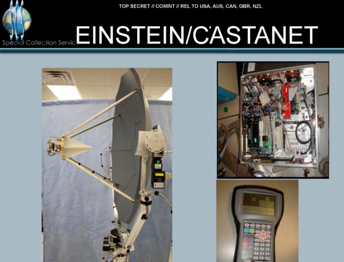 Rechts unten im Bild ist die Fernsteuerung dafür zu sehen, der Kasten darüber enthält die zugehörige Steuerelektronik. (Bild: NSA SCS/Edward Snowden) 