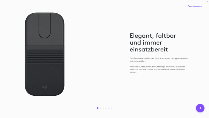 Die Einrichtung der Mobi Fold mit Options+ (Bild: Logitech/Screenshot: Golem)