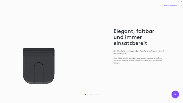 Die Einrichtung der Mobi Fold mit Options+ (Bild: Logitech/Screenshot: Golem)