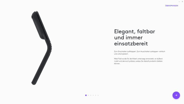 Die Einrichtung der Mobi Fold mit Options+ (Bild: Logitech/Screenshot: Golem)