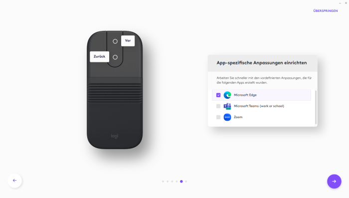 In einigen Programmen lassen sich die Tasten anders belegen. (Bild: Logitech/Screenshot: Golem)
