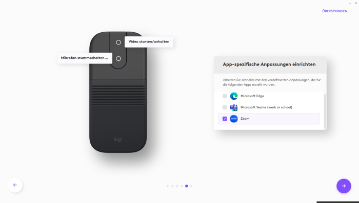 In einigen Programmen lassen sich die Tasten anders belegen. (Bild: Logitech/Screenshot: Golem)