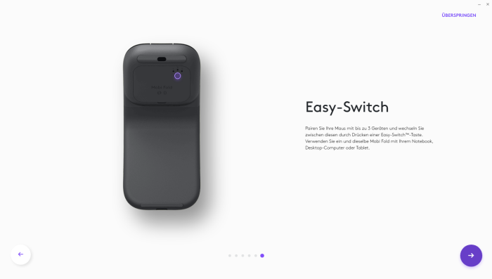 Die Einrichtung der Mobi Fold mit Options+ (Bild: Logitech/Screenshot: Golem)