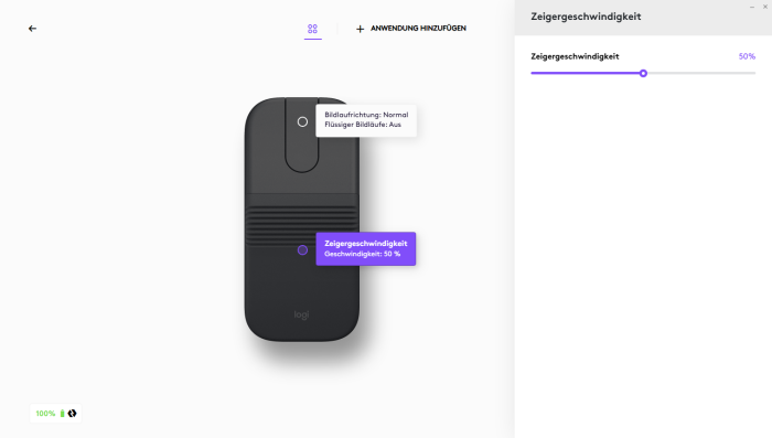 Die Mobi Fold lässt sich anpassen. (Bild: Logitech/Screenshot: Golem)