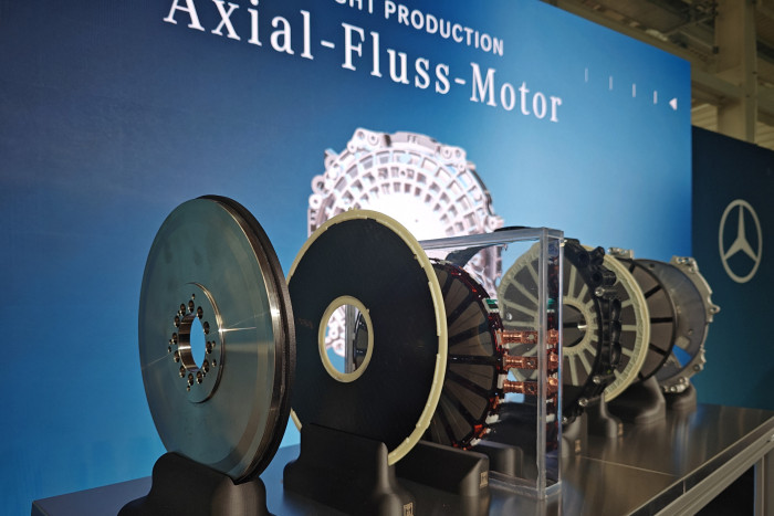 Mercedes-Benz hat im Werk Berlin-Marienfeld die Großserienproduktion eines Axialflussmotors (AFM) gestartet. (Foto: Friedhelm Greis/Golem) 
