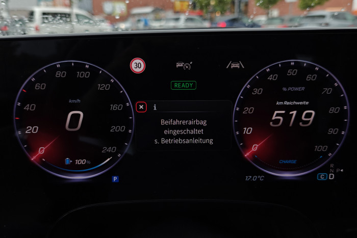 Das System gab eine realistische Reichweite von 520 bis 530 km bei vollem Akku an. (Foto: Friedhelm Greis/Golem)