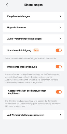 Die Steuerung der Open Dots 2 lässt sich umfangreich anpassen. (Bild: Shokz/Screenshot: Golem)
