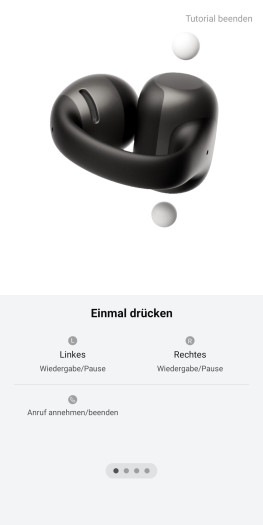 Die Shokz-App erklärt die Nutzung der Open Dots 2 sehr gut. (Bild: Shokz/Screenshot: Golem)