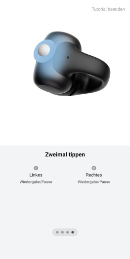 Die Shokz-App erklärt die Nutzung der Open Dots 2 sehr gut. (Bild: Shokz/Screenshot: Golem)