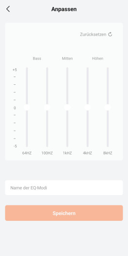 Der Equalizer lässt sich anpassen.  (Bild: Shokz/Screenshot: Golem)