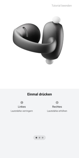 Die Shokz-App erklärt die Nutzung der Open Dots Air sehr gut. (Bild: Shokz/Screenshot: Golem)