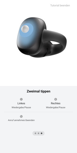 Die Shokz-App erklärt die Nutzung der Open Dots Air sehr gut. (Bild: Shokz/Screenshot: Golem)