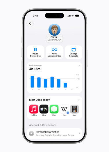 Apple Kindersicherung (Bild: Apple)