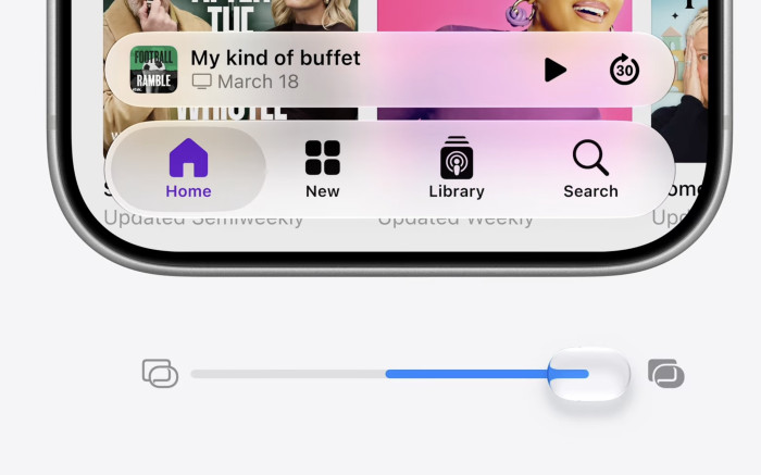 Ein neuer Schieberegler schaltet Liquid Glass aus. Oder ein. Je nach Geschmack. (Bild: Apple / Screenshot: Christian Rentrop)