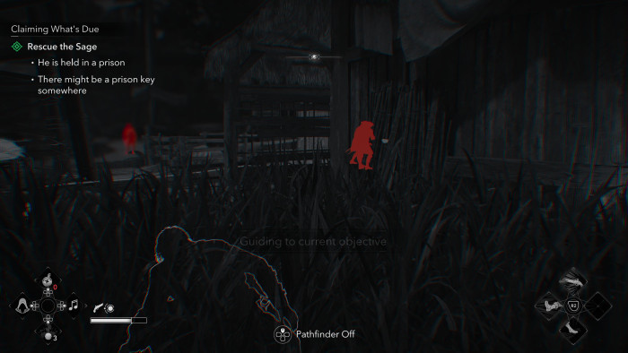 Der Detektivmodus ist zwar praktisch, um Gegner zu erspähen, wird aber angenehmerweise nur selten wirklich benötigt - mehr Zeit, um die Szenerie zu genießen (Bild: Ubisoft / Screenshot: Golem).