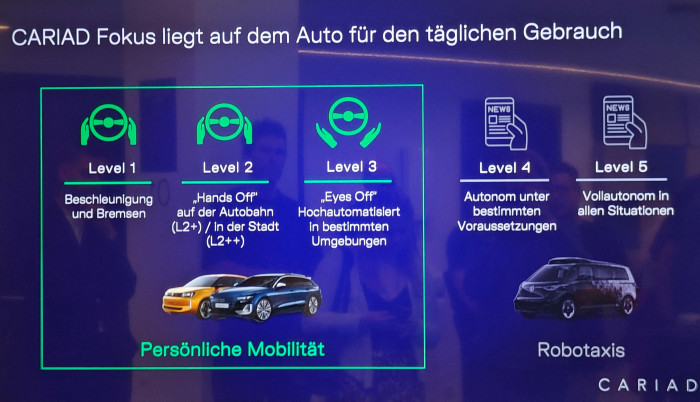 Der Fokus von Cariad liegt auf Level 2 und 3. (Foto: Friedhelm Greis/Golem)