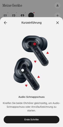 Die Funktion Audio-Schnappschuss ist eine Besonderheit der Ear (3a). (Bild: Nothing/Screenshot: Golem)