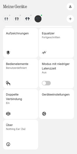 Die Nothing-X-App ist übersichtlich gestaltet. (Bild: Nothing/Screenshot: Golem)
