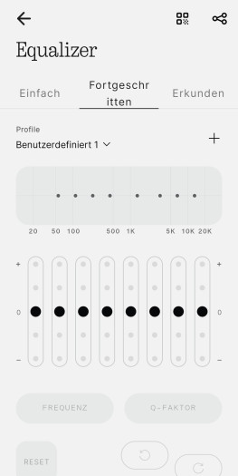 Für die Ear (3a) gibt es unterschiedliche Equalizer-Einstellungen. (Bild: Nothing/Screenshot: Golem)