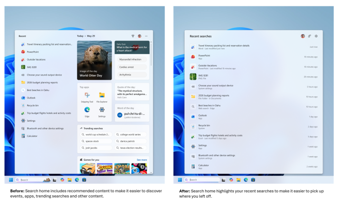Neue Suche in Windows 11 (Bild: Microsoft)